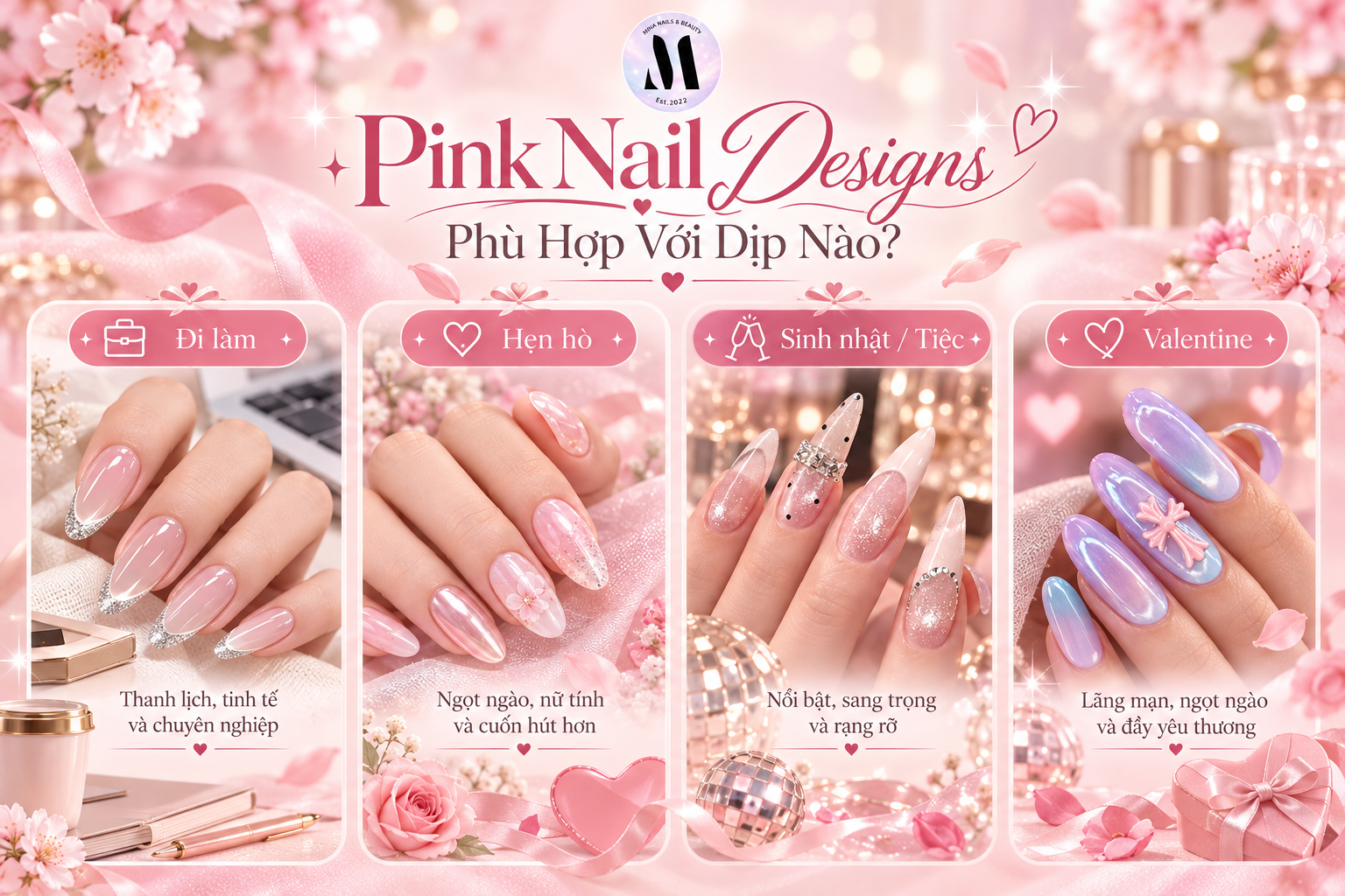 Pink Nail Designs Phù Hợp Với Dịp Nào?