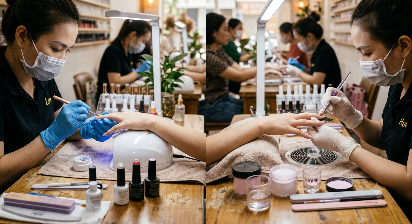 Bản chất và quy trình thực hiện của móng gel và móng bột
